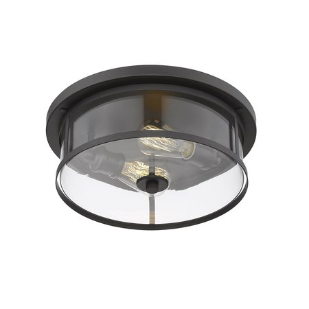 Z-Lite Savannah 2 Light Flush Mount, Bronze & Clear 462F14-BRZ